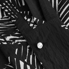 Load image into Gallery viewer, Monochrome Geometric Print Long Sleeve Button Down Shirt