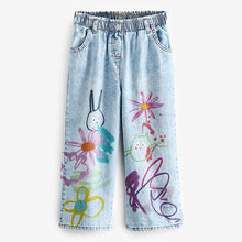 Load image into Gallery viewer, Denim 100% Cotton Graffiti Print Jeans (3mths-5yrs)