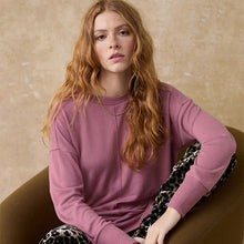 Load image into Gallery viewer, Rose Pink Soft Touch Cosy Seam Crew Neck Jumper