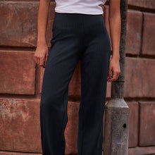 Load image into Gallery viewer, Navy Blue Smoothing Ponte Jersey Wide Leg Trousers