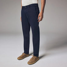 Load image into Gallery viewer, Navy Blue Slim Fit Premium Soft Touch Chino Trousers