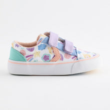 Load image into Gallery viewer, White Character Touch Fasten Strap Printed Trainers