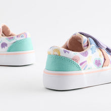 Load image into Gallery viewer, White Character Touch Fasten Strap Printed Trainers