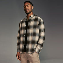 Load image into Gallery viewer, Black/White Check Long Sleeve 100% Cotton Oxford Shirt