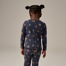 Load image into Gallery viewer, Navy Bunny Cotton Rich Long Sleeve Rib T-Shirt (3mths-6yrs)