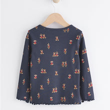 Load image into Gallery viewer, Navy Bunny Cotton Rich Long Sleeve Rib T-Shirt (3mths-6yrs)