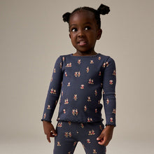 Load image into Gallery viewer, Navy Bunny Cotton Rich Long Sleeve Rib T-Shirt (3mths-6yrs)