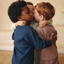 Load image into Gallery viewer, Navy/Camel Plain 3 Pack Relaxed Fit Pyjamas (12mths-6yrs)