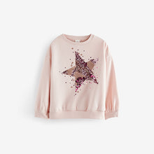 Load image into Gallery viewer, Pretty Pink Sequin Star Sweatshirt (3-11yrs)