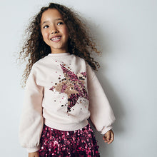 Load image into Gallery viewer, Pretty Pink Sequin Star Sweatshirt (3-11yrs)