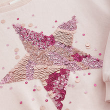 Load image into Gallery viewer, Pretty Pink Sequin Star Sweatshirt (3-11yrs)