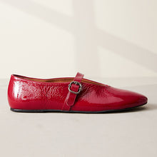 Load image into Gallery viewer, Red Standard/Wide Fit Signature Leather Mary Jane Shoes