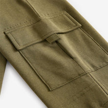 Load image into Gallery viewer, Khaki Green Regular Fit Cargo Cotton-Rich Joggers (3-12yrs)