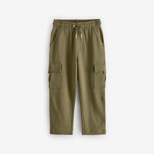 Load image into Gallery viewer, Khaki Green Regular Fit Cargo Cotton-Rich Joggers (3-12yrs)