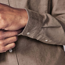 Load image into Gallery viewer, Stone Natural Brushed 100% Cotton Oxford Long Sleeve Shirt