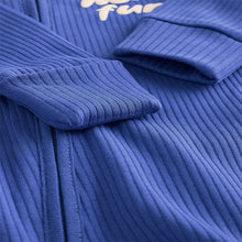 Load image into Gallery viewer, Blue Baby Zipped Sleepsuits 4 Pack