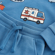 Load image into Gallery viewer, Blue Vehicles All-Over Print Character Sweatshirt and Joggers Set (3mths-5yrs)