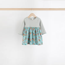 Load image into Gallery viewer, Pink/Blue Floral Baby Jersey Dresses 2 Pack