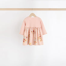 Load image into Gallery viewer, Pink/Blue Floral Baby Jersey Dresses 2 Pack