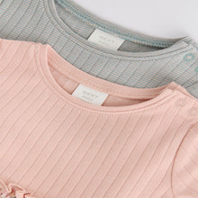 Load image into Gallery viewer, Pink/Blue Floral Baby Jersey Dresses 2 Pack