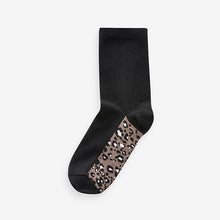 Load image into Gallery viewer, Leopard Footbed Ankle Socks 5 Pack