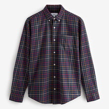 Load image into Gallery viewer, Navy Blue Check Long Sleeve 100% Cotton Oxford Shirt
