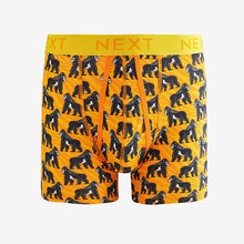 Load image into Gallery viewer, Bright Orange/Green/Blue Animal Print Animal A-Front Boxers 4 Pack