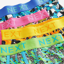 Load image into Gallery viewer, Bright Orange/Green/Blue Animal Print Animal A-Front Boxers 4 Pack