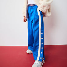Load image into Gallery viewer, Blue Wide Leg Popper Joggers (3-12yrs)