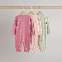 Load image into Gallery viewer, Pastel Character 3 Pack Two Way Zip Baby Sleepsuits (0mths-18mth)