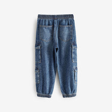 Load image into Gallery viewer, Blue Balloon Denim Cargo 100% Cotton Jeans with Elasticated