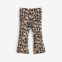 Load image into Gallery viewer, Animal Leopard Print Rib Flare Leggings (3mths-6yrs)