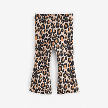 Load image into Gallery viewer, Animal Leopard Print Rib Flare Leggings (3mths-6yrs)