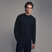Load image into Gallery viewer, Navy Blue Long Sleeves Waffle Texture Crew 100% Cotton T-Shirt