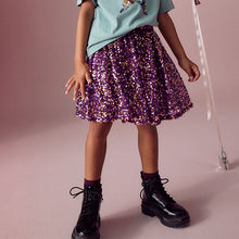 Load image into Gallery viewer, Purple Sequin Pull On Skirt (3-12yrs)