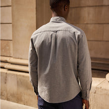 Load image into Gallery viewer, Grey Brushed 100% Cotton Oxford Long Sleeve Shirt
