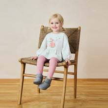 Load image into Gallery viewer, Pink Bunny Peplum 100% Cotton Top and Leggings Set (9mths-6yrs)