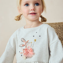 Load image into Gallery viewer, Pink Bunny Peplum 100% Cotton Top and Leggings Set (9mths-6yrs)
