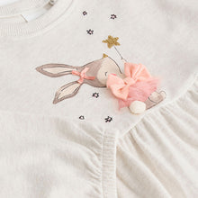 Load image into Gallery viewer, Pink Bunny Peplum 100% Cotton Top and Leggings Set (9mths-6yrs)