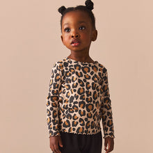 Load image into Gallery viewer, Animal Leopard Print T-Shirt Cotton Rich Long Sleeve Rib T-Shirt (3mths-6yrs)