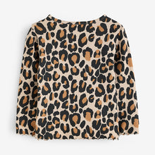 Load image into Gallery viewer, Animal Leopard Print T-Shirt Cotton Rich Long Sleeve Rib T-Shirt (3mths-6yrs)