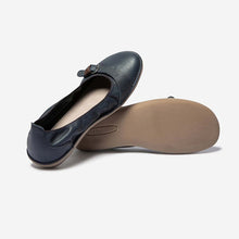 Load image into Gallery viewer, MALINE Women's Ballerinas Comfort Navy Leather