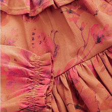 Load image into Gallery viewer, Rust Brown Long Sleeve 100% Cotton Dress with Gilet and Leggings Set (3mths-6yrs)