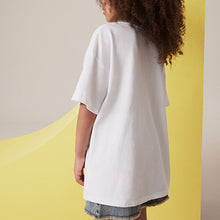 Load image into Gallery viewer, Ecru White Oversized Rolling Stones 100% Cotton T-Shirt (3-12yrs)