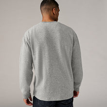 Load image into Gallery viewer, Grey Long Sleeves Brushed Crew T-Shirt