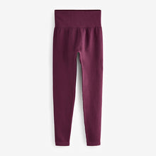 Load image into Gallery viewer, Wine Red Ribbed Seamless High Waist Leggings