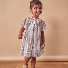 Load image into Gallery viewer, Pink Bow Sequin Party Angel Sleeve Dress (6mths-6yrs)