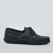 Load image into Gallery viewer, Navy Blue Leather Boat Shoes