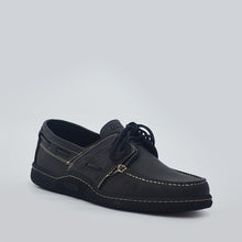 Load image into Gallery viewer, Navy Blue Leather Boat Shoes
