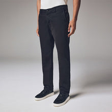 Load image into Gallery viewer, Black Slim Fit Premium Soft Touch Chino Trousers